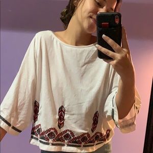 Zara Embroidered Flowy Top